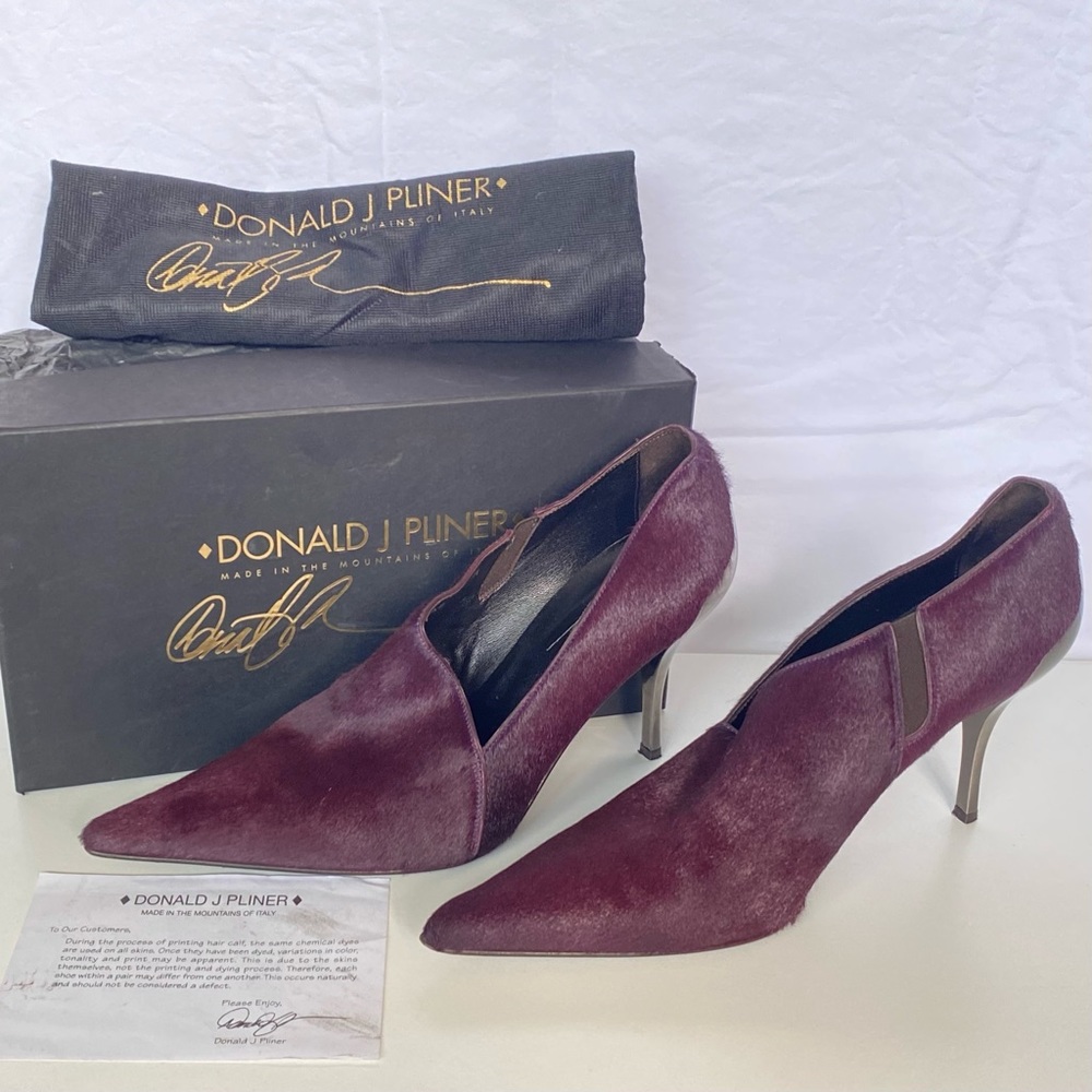 Donald Pliner Purple Heels Calf Hair